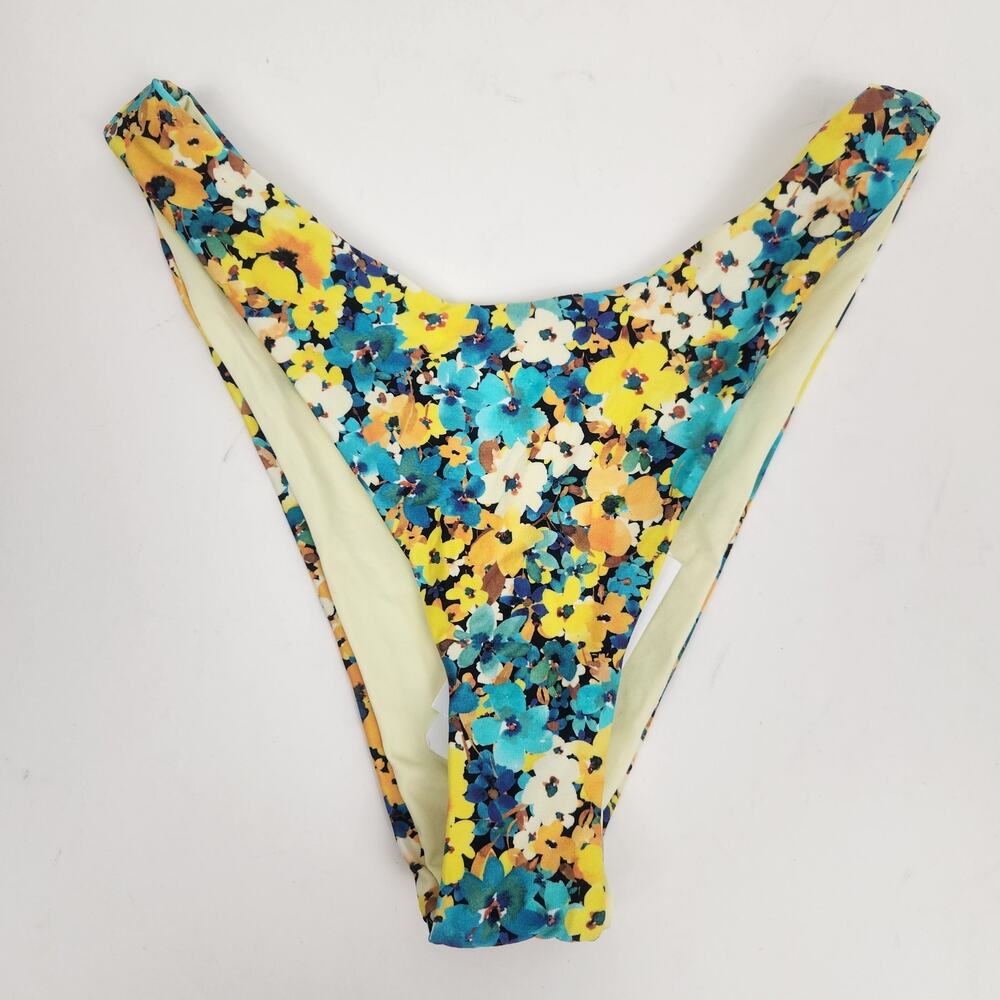 L*Space Cabana Bikini Bitsy Bottom in Yellow Floral Size XS NWT
